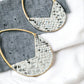 White and Black Faux Snakeskin Paddle Earrings - Reed House of Jewels
