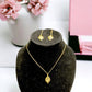 Pave Light Taupe Pendant Necklace and Drop Earring 2 - pc. Jewelry Set - Reed House of Jewels