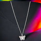 Silver Tone Small Filigree Pattern Butterfly Necklace - Reed House of Jewels