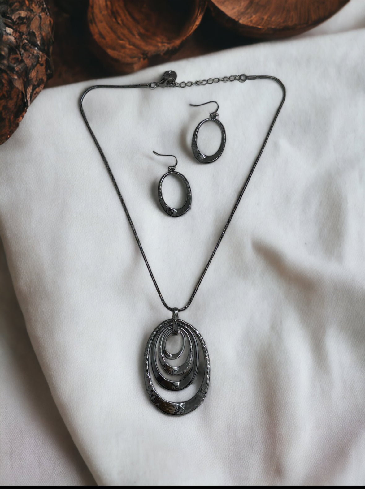 Grey Hematite Pendant Necklace And Drop Earring 2 - pc. Jewelry Set - Reed House of Jewels