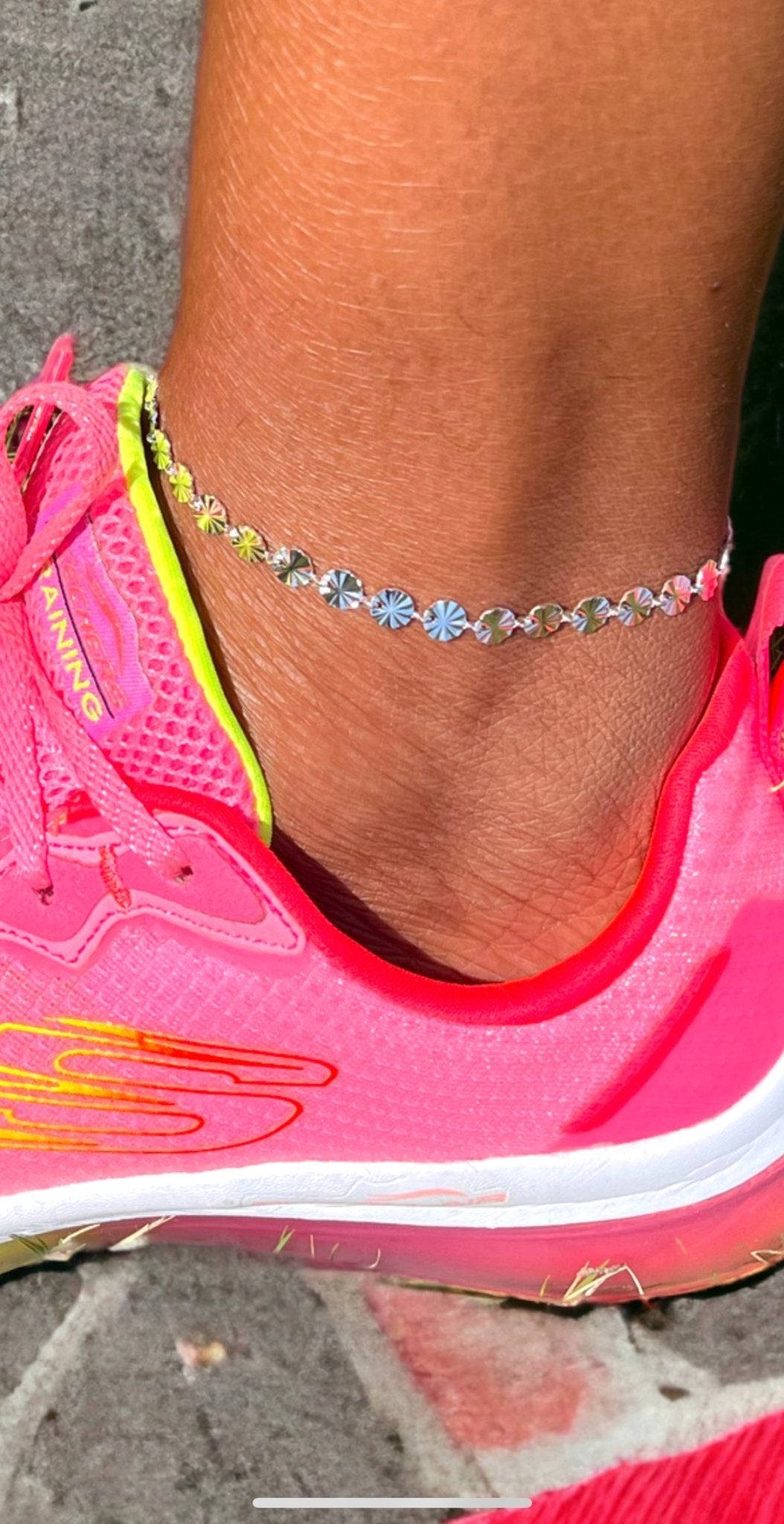 Silver - Plated Disc Anklet - Reed House of Jewels