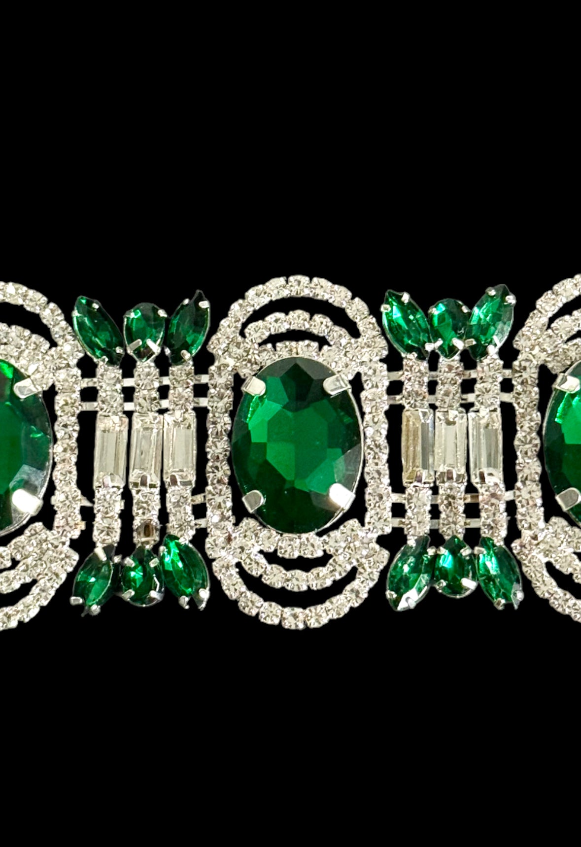 Emerald Crystal Art Deco Bracelet - Reed House of Jewels