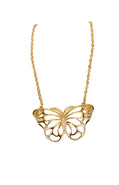 Gold Tone and Crystal Butterfly Necklace - Reed House of Jewels