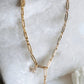 Star and Moon Gold Tone and Crystal 19" + 3" Necklace - Reed House of Jewels