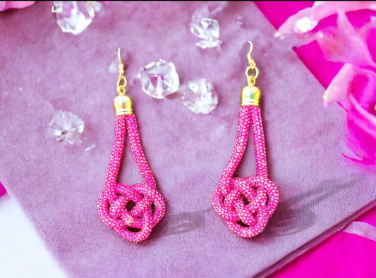 Ari Drop Earrings-Pink