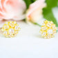 Starburst Gold Tone and Crystal Earrings - Reed House of Jewels