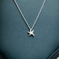 Silver Tone and Crystal Small Starfish Necklace - Reed House of Jewels