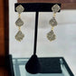 Gold Tone Grey Crystal Triple Drop Earrings - Reed House of Jewels