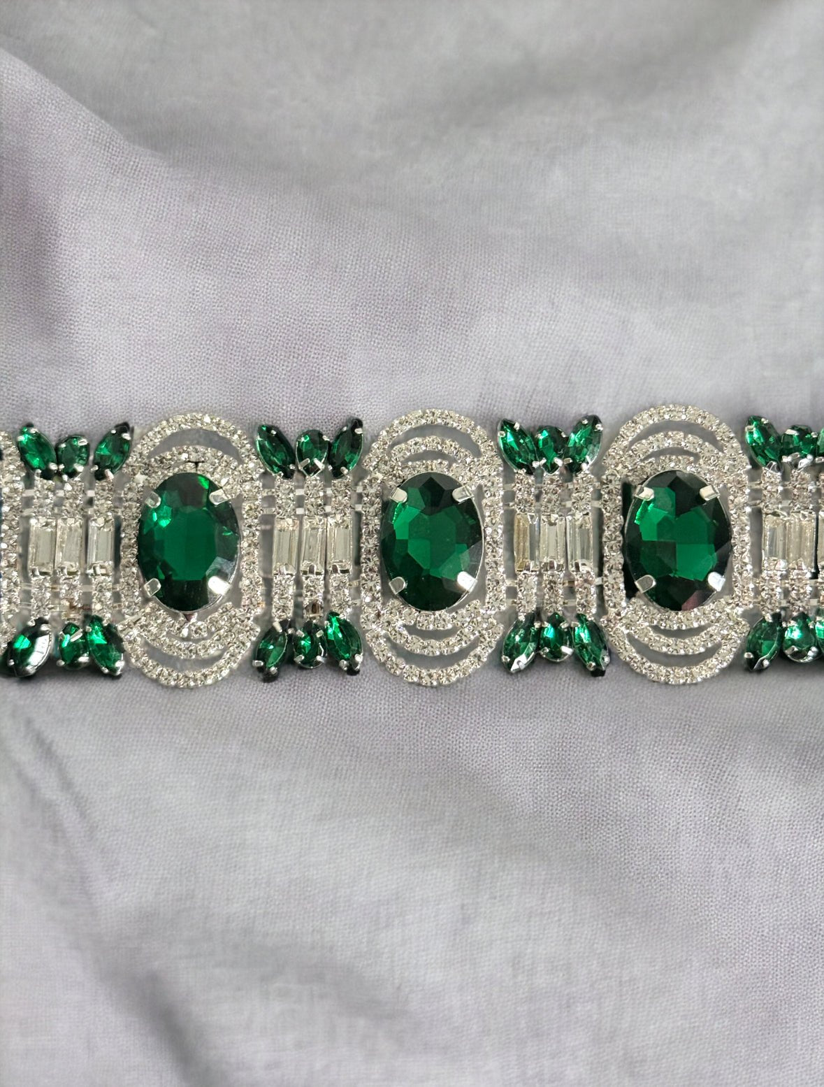 Emerald Crystal Art Deco Bracelet - Reed House of Jewels