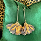 Leopard Print Drop Petal Long Earrings - Reed House of Jewels