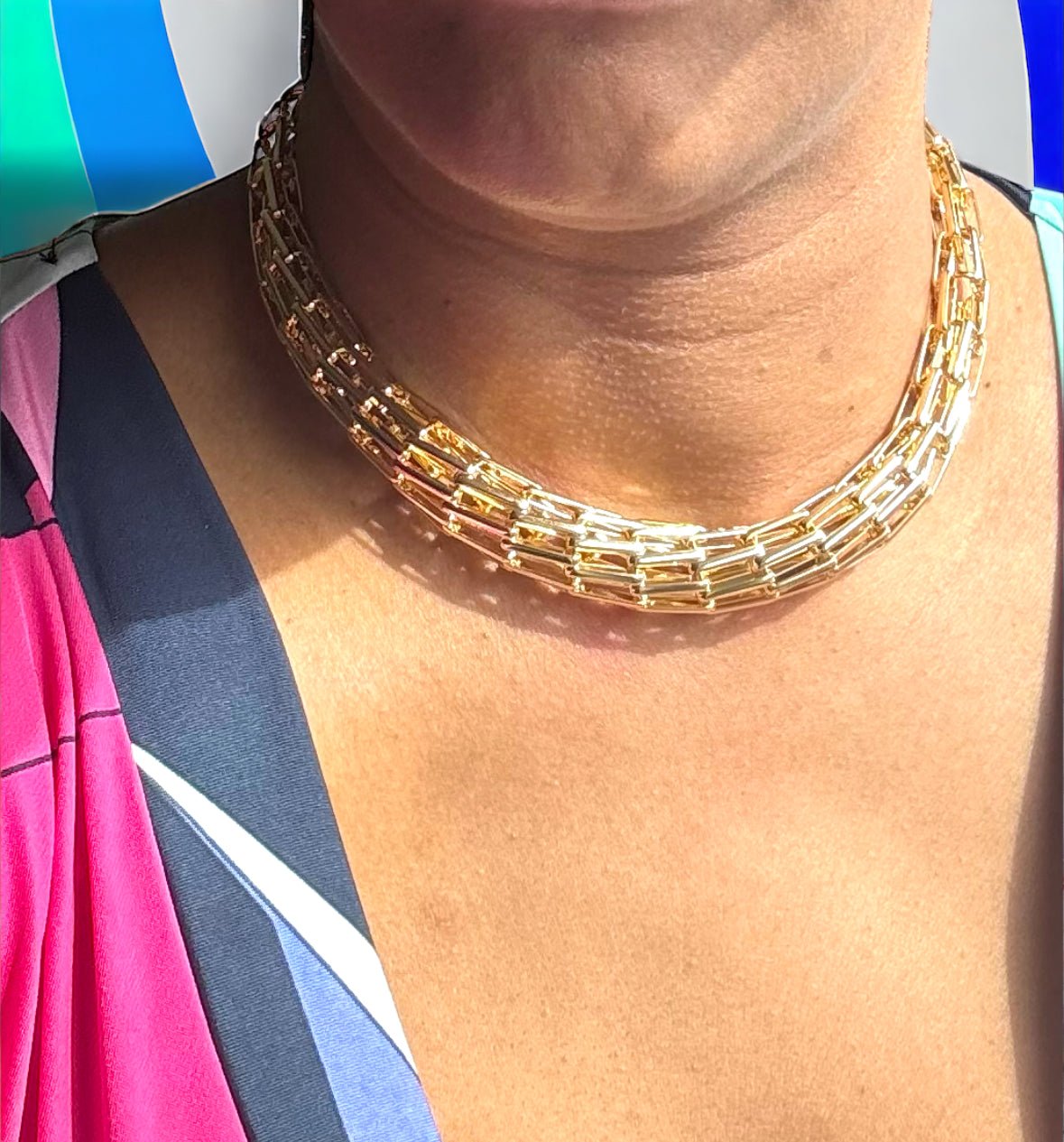 Round Style Paper Clip Choker Necklace - Reed House of Jewels