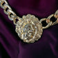 3 Lion Head Cuban curb chain link statement necklace - Reed House of Jewels