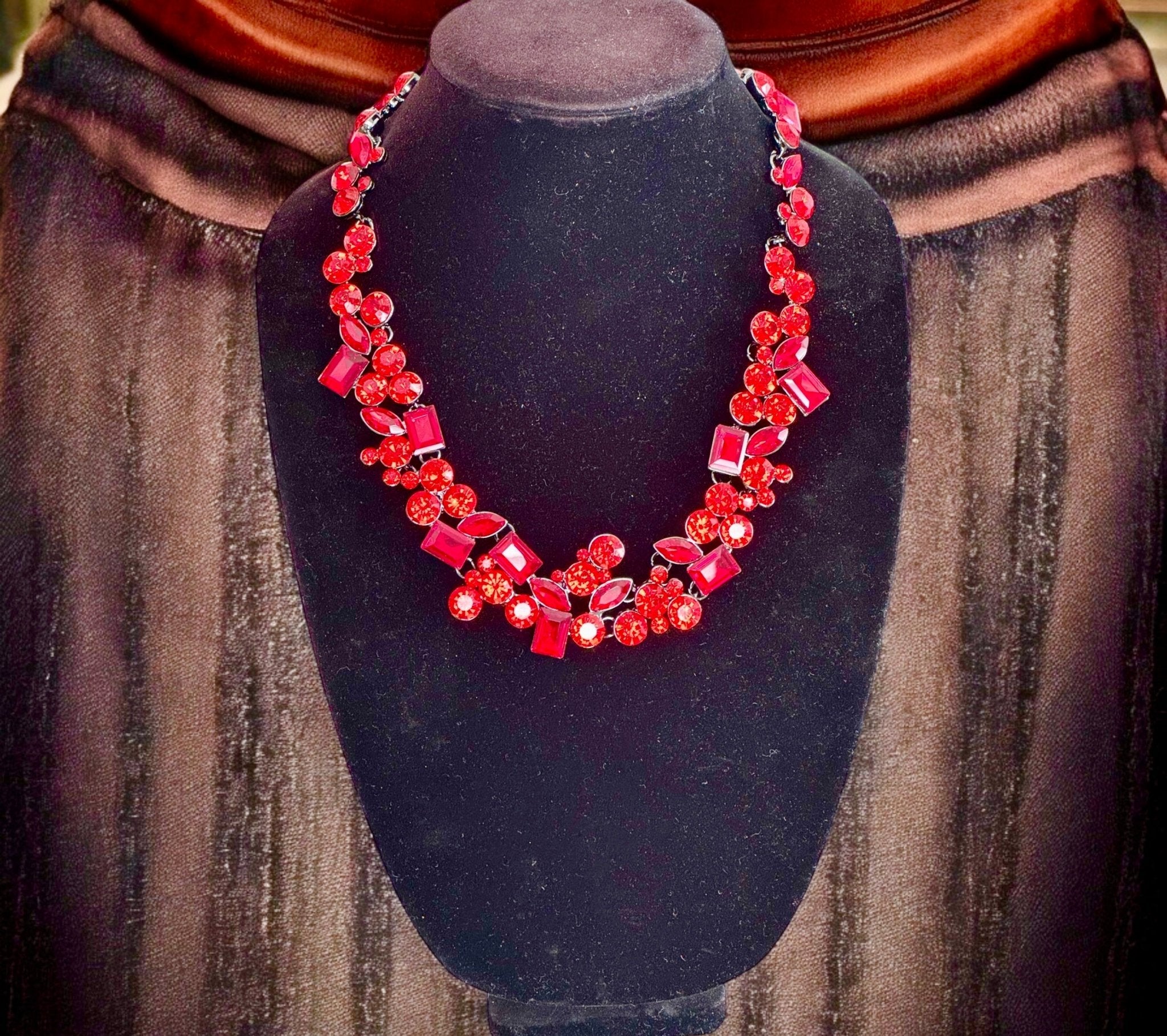 Deep Red Collar Necklace - Reed House of Jewels
