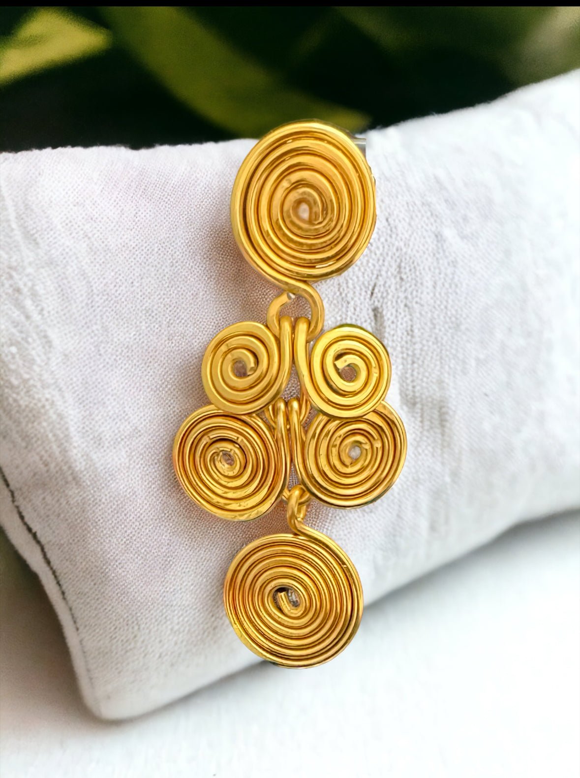 Gold Disc Statement Earrings - Reed House of Jewels