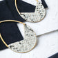White and Black Faux Snakeskin Paddle Earrings - Reed House of Jewels