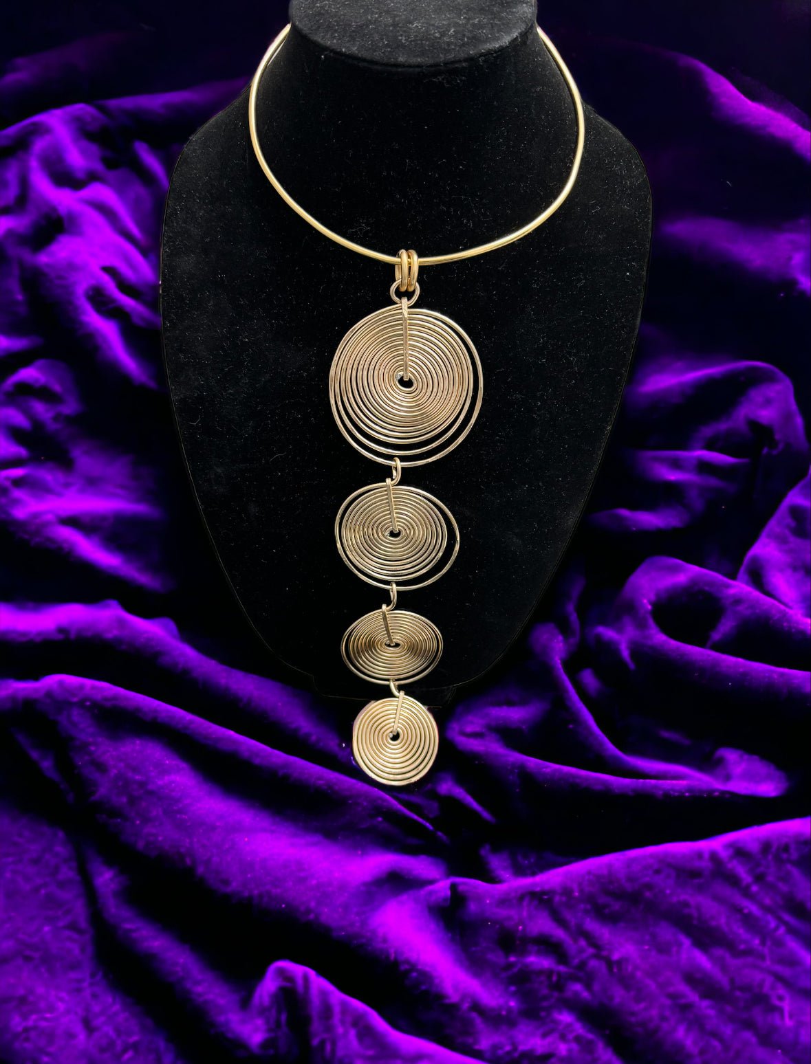 Gold Drop Disc Statement Necklace - Reed House of Jewels