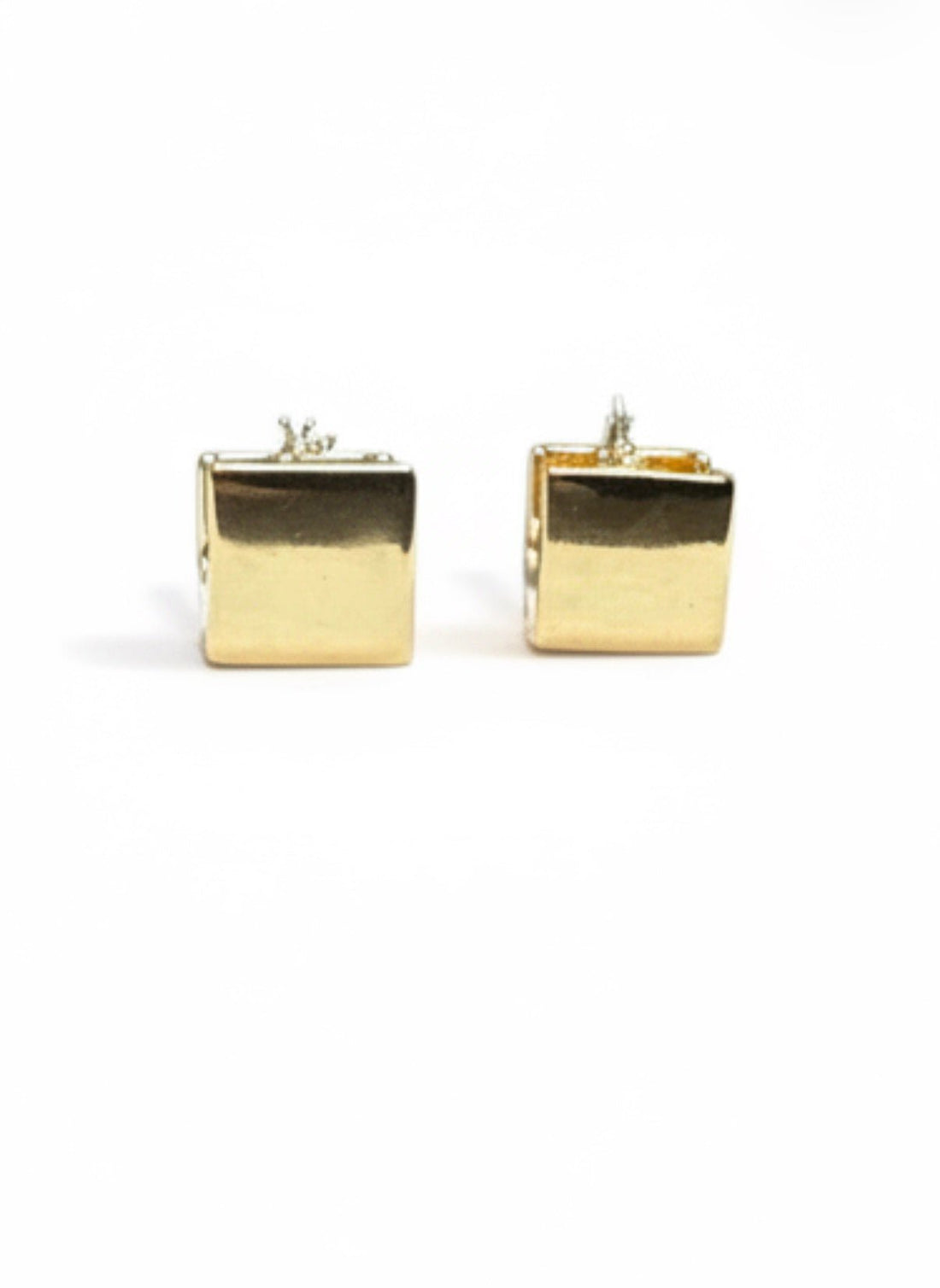 Gold Cube Huggie Earrings - Reed House of Jewels