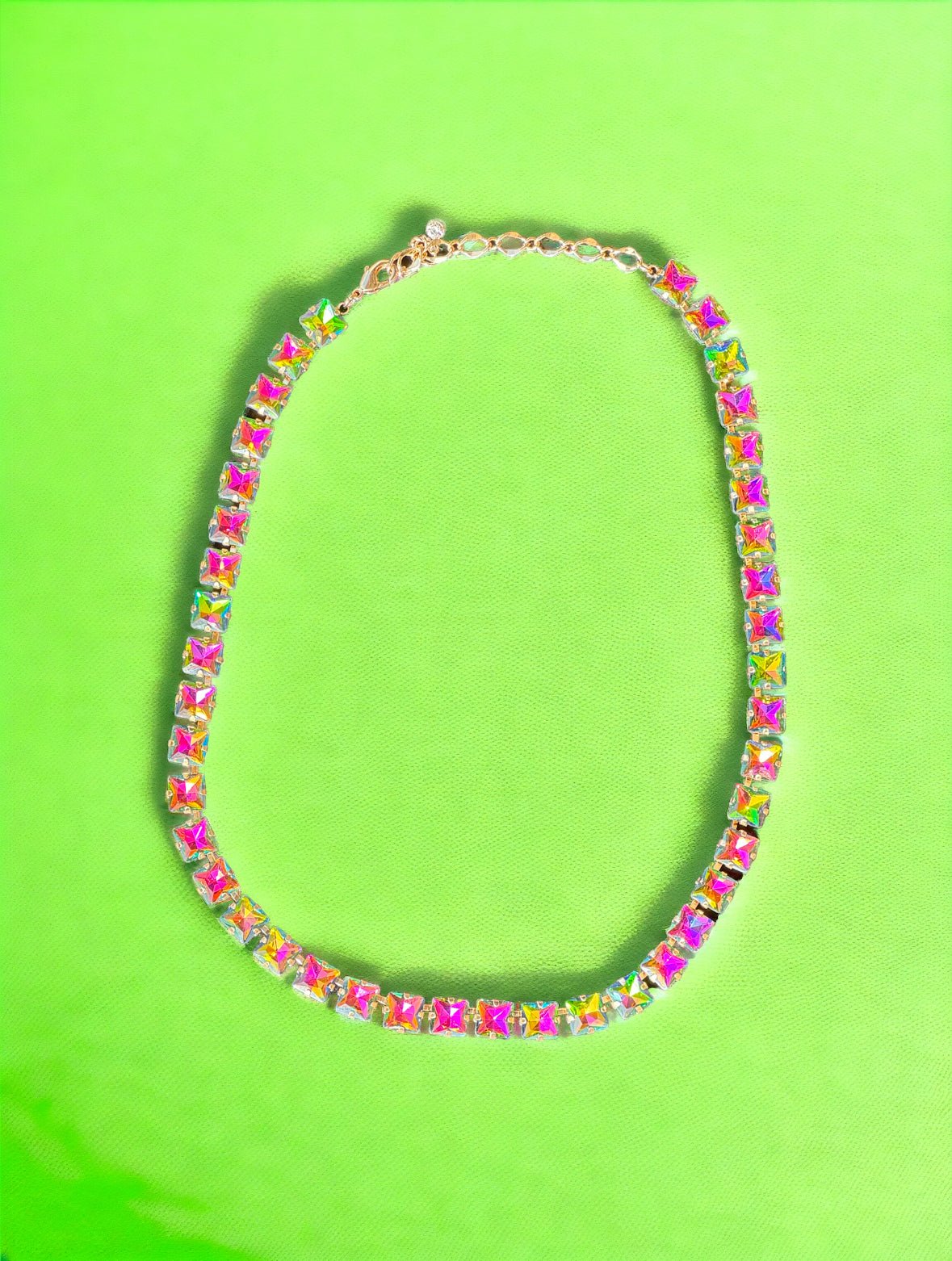 Multi - Colored Stone Gold Tone Collar Necklace - Reed House of Jewels