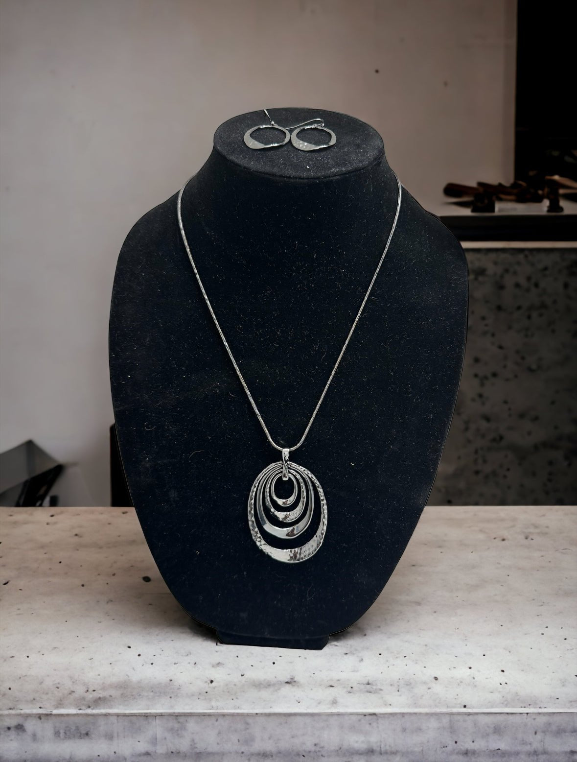 Grey Hematite Pendant Necklace And Drop Earring 2 - pc. Jewelry Set - Reed House of Jewels