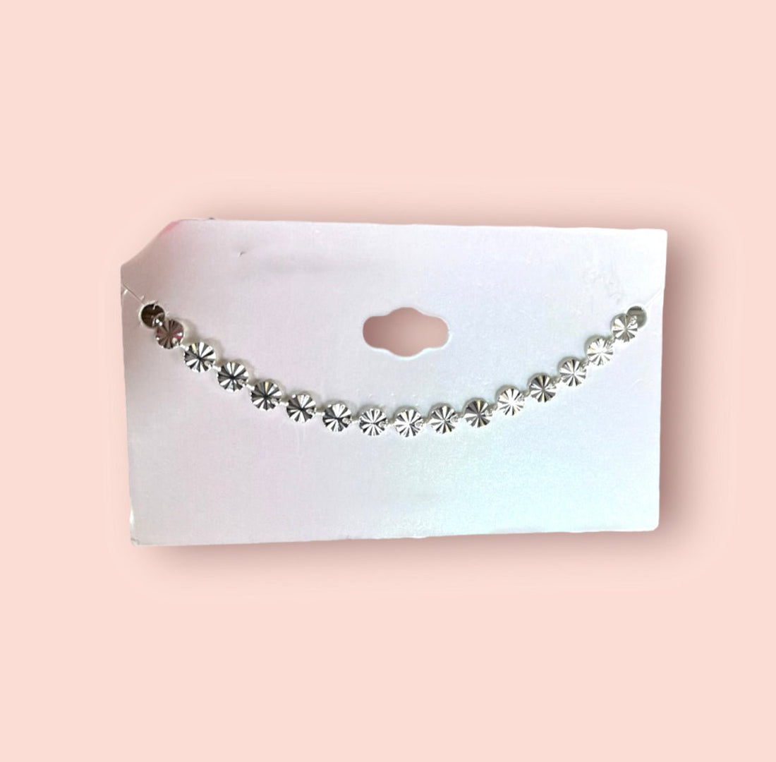 Silver - Plated Disc Anklet - Reed House of Jewels