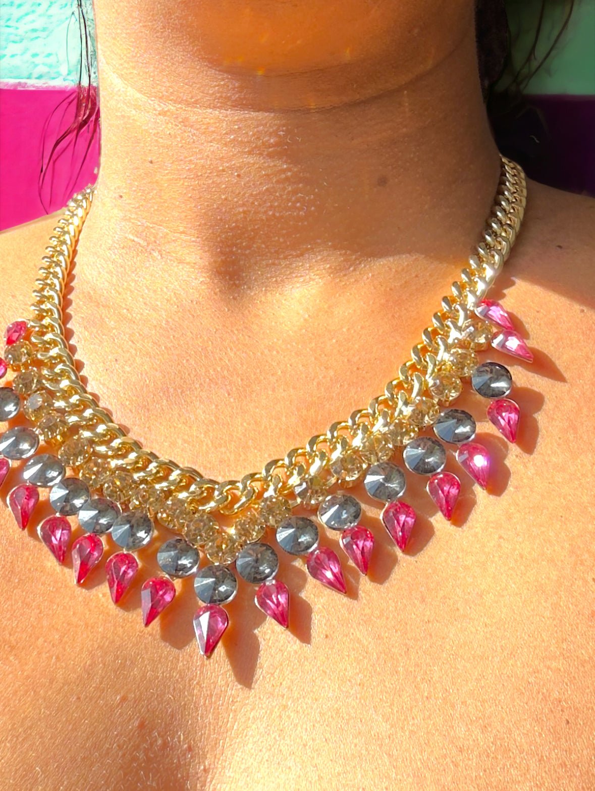 New Fashion Design Crystal Chunky Necklace - Reed House of Jewels