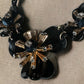 Black Resin and Gold Tone Necklace - Reed House of Jewels