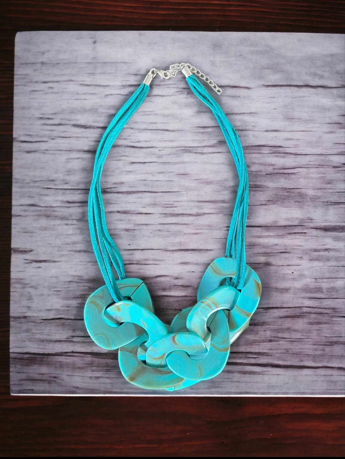 Faux Turquoise and Smoke Necklace - Reed House of Jewels