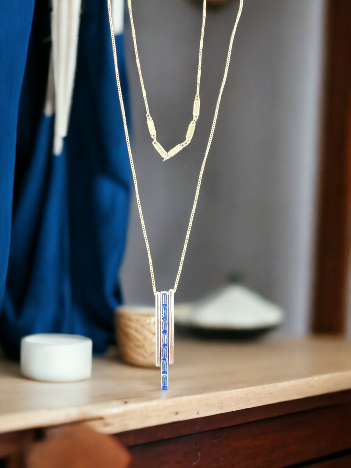 Silver and Sapphire Layer Necklace - Reed House of Jewels