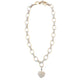 Chunky Gold Tone and Cubic Zirconia Heart Necklace - Reed House of Jewels