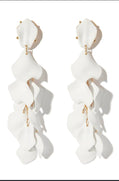 White Rose Petal Drop Earrings - Reed House of Jewels
