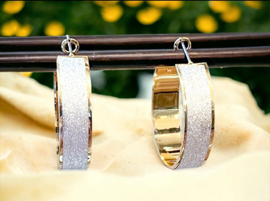 Silver Sparkle Hoops Earrings - Reed House of Jewels