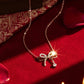Silver Tone Bow Fixed Pendant Necklace - Reed House of Jewels