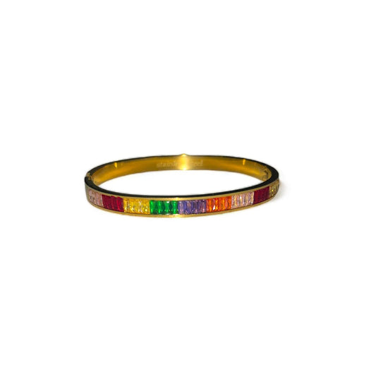 Multi - Color Crystals Bangle Bracelet - Reed House of Jewels