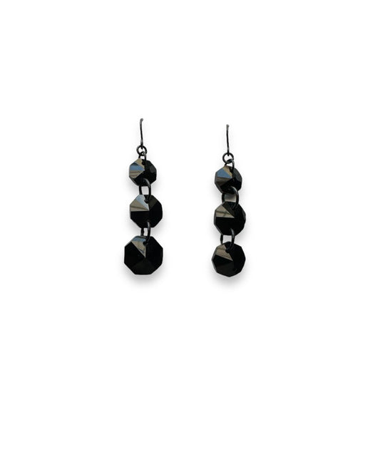 Jet Black Bead Drop Earrings - Reed House of Jewels