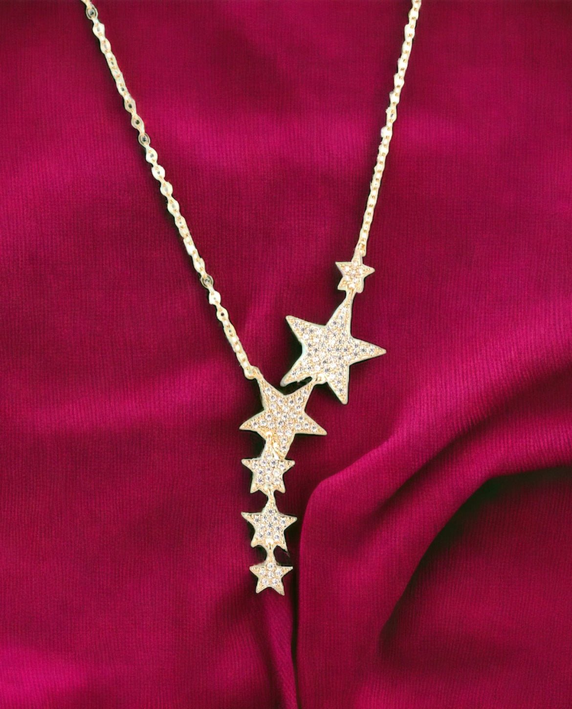 Gold and Crystal Shooting Stars Necklace - Reed House of Jewels