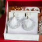 White Feather and Stone Pendant Earrings - Reed House of Jewels