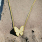 Gold Tone and Crystal Small Butterfly Necklace/Earring Set - Reed House of Jewels