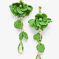 Green Floral Crystal Drop Earrings - Reed House of Jewels
