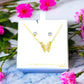 Gold Tone and Crystal Small Butterfly Necklace/Earring Set - Reed House of Jewels