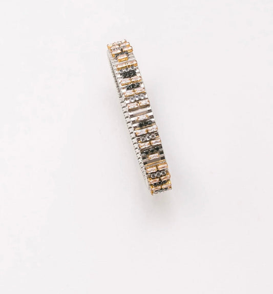 Silver Tone and Stone Stretchy Bracelet - Reed House of Jewels