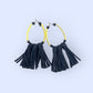 Brass and Leather Earring - Black - Reed House of Jewels