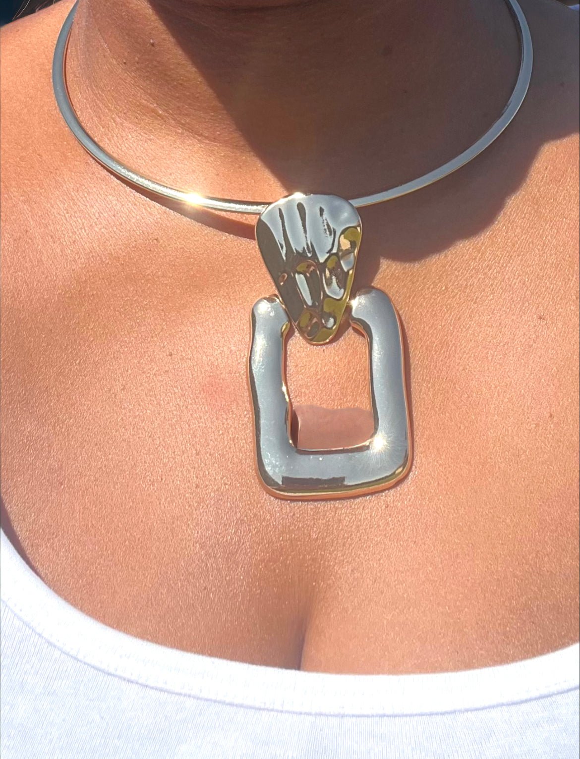 Rectangle Pendant Choker Necklace - Reed House of Jewels