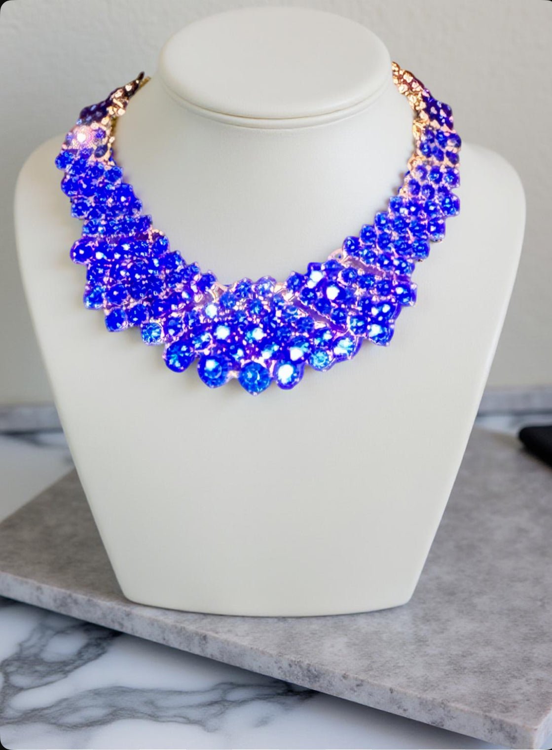 Royal Crystal Blue Statement Necklace - Reed House of Jewels
