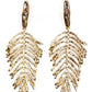 Golf Tone Leaf Shaped Earrings - Reed House of Jewels