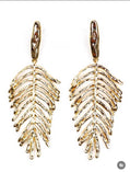 Golf Tone Leaf Shaped Earrings - Reed House of Jewels