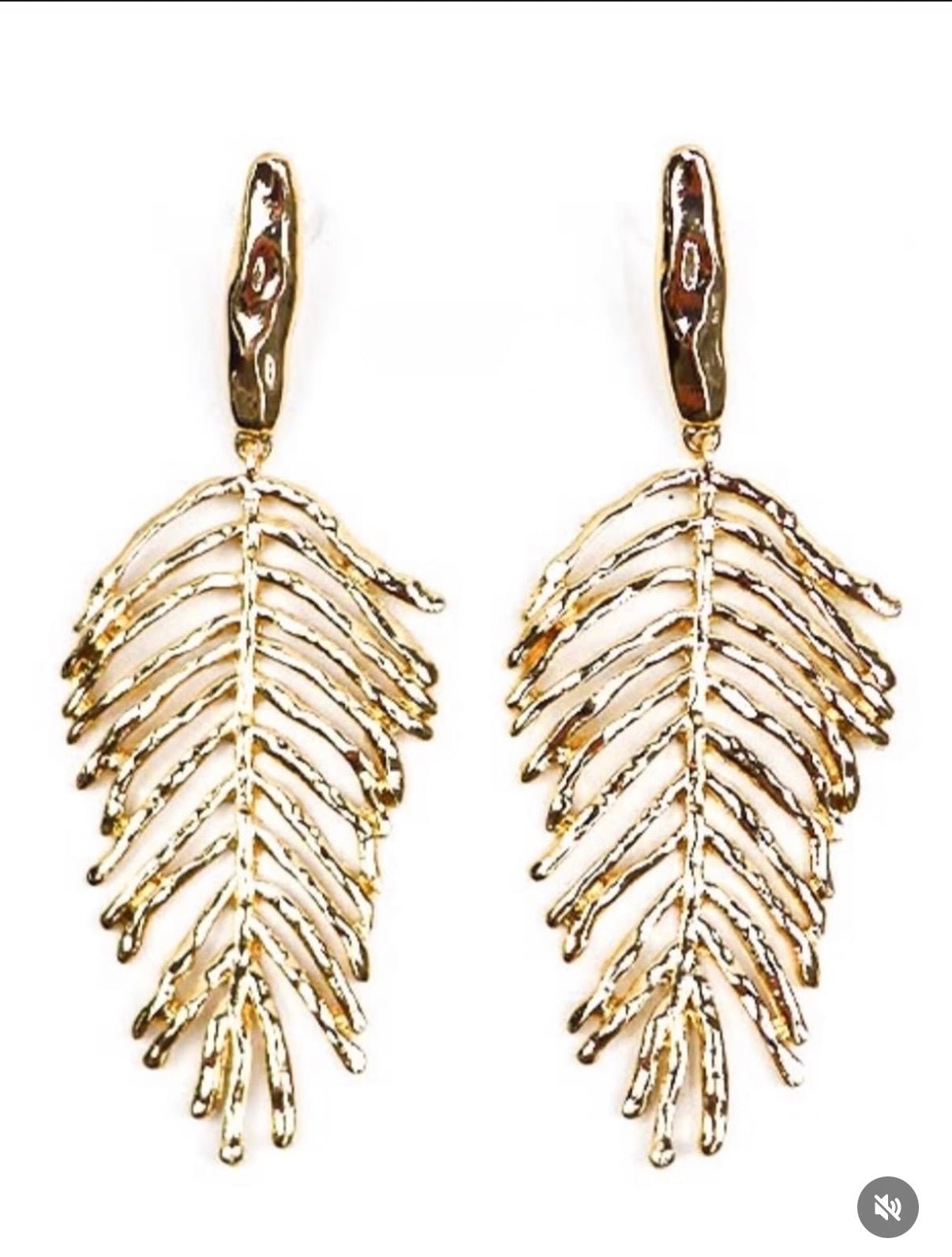 Golf Tone Leaf Shaped Earrings - Reed House of Jewels