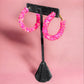 Hot Pink Beaded Hoops - Reed House of Jewels