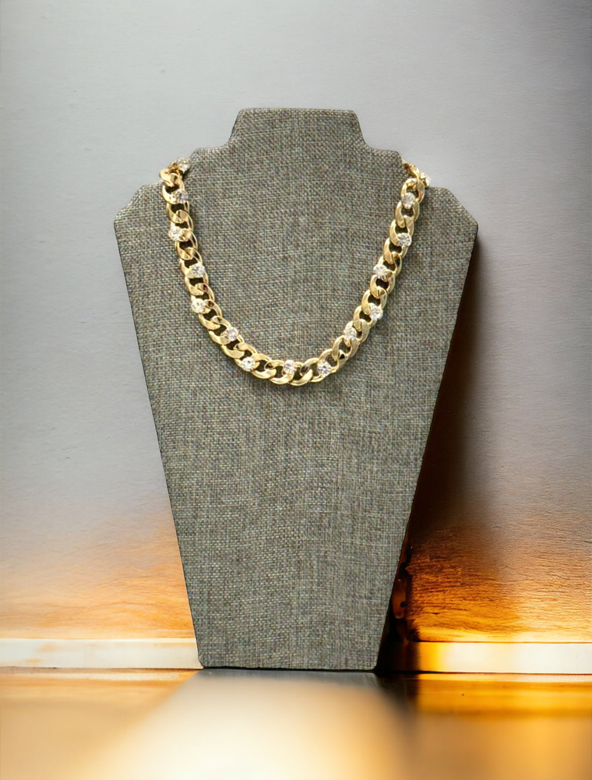 Cuban Link Chain and Large Crystal Necklace - Reed House of Jewels