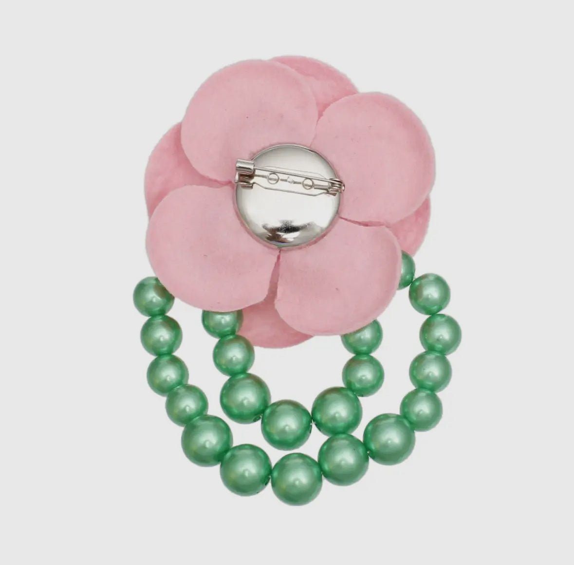 Pink Flower and Pearls Brooch Pin - Reed House of Jewels