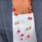 Red and Gold Beaded Necklace & Drop Earring Jewelry Set - Reed House of Jewels
